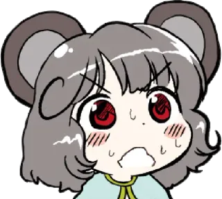☹️ anime, mouse, animal, sticker, cute, chibi, cartoon telegram sticker