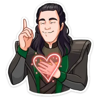 ❤️ Loki ロキ, キャラクター, マーベル, ハート, ヴィラン, いたずらの神 telegram sticker