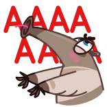 🤬 AAAA zwierzę, kreskówka, mrówkojad, krzyczący, wyraz, zabawny telegram sticker