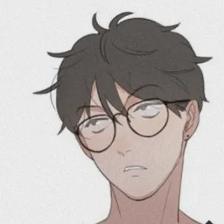 💱 mężczyzna, kreskówka, okulary, anime, osoba, postać telegram sticker