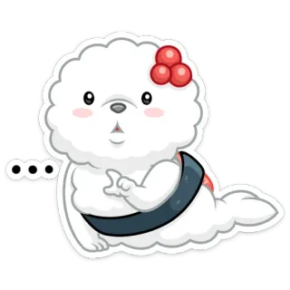 😦 ... Суши, Милый, Каваий, Собака, Мультфильм, Животное, Персонаж telegram sticker