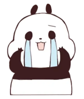 😭 Panda, Huilend, Verdrietig, Dier, Cartoon telegram sticker