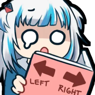 🗺 LEFT RIGHT Anime, Dibujos animados, Flechas, Dirección, Confundido whatsapp sticker