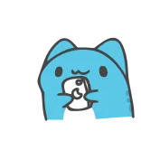 😆 cat, cute, animal, kawaii, sticker, cartoon, blue telegram sticker