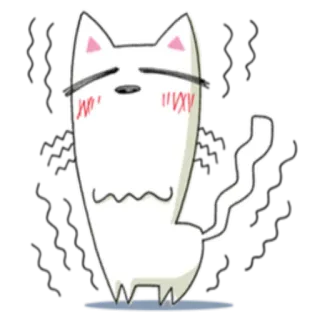 😊 kot, słodki, smutny, biały, zwierzę, kreskówka whatsapp sticker