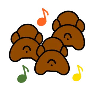 🔞 ours, musique, dessin animé, animaux, notes telegram sticker