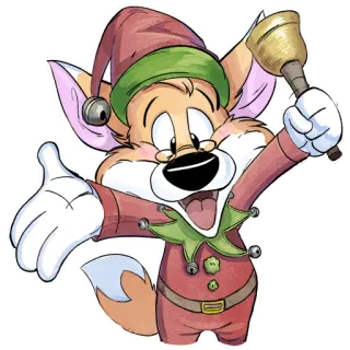 🤶 fuchs, elfe, cartoon, weihnachten, feiertag, süß, glocke telegram sticker