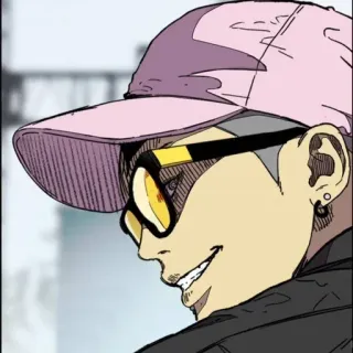 🌩 Anime, Manga, Personaggio, Occhiali da sole, Cappello, Ritratto whatsapp sticker