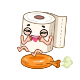 🤪 Carta igienica, Cartone animato, Divertente, Umorismo, Emoji telegram sticker
