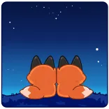 ❤️ volpe, coppia, amore, notte, stelle, cuore, romantico, carino telegram sticker