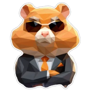 😎 hamster, suit, business, animal, cartoon, sticker telegram sticker