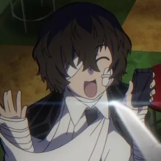 🖤 Dazai Osamu Bungo Stray Dogs Anime, Dazai, Bungo Stray Dogs, Bandaże, Szczęśliwy telegram sticker