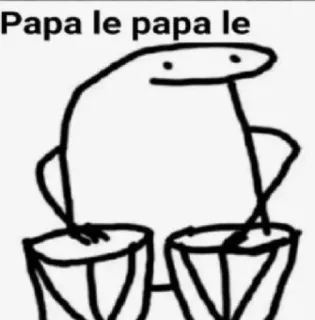 😜 Papa le papa le batería, música, Florkofcows, monigote, meme whatsapp sticker