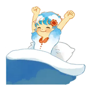 ☀️ Cartoon, Niedlich, Morgen, Schlaf, Aufwachen telegram sticker