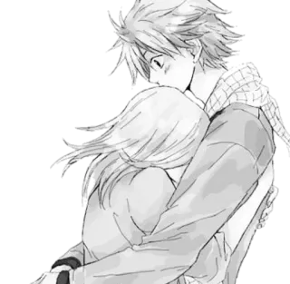 ❤ anime, hug, romance, love, affection telegram sticker