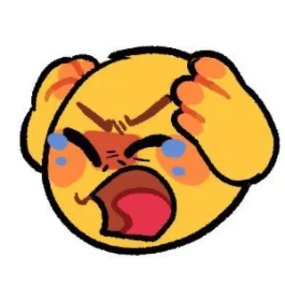 🤯 Emoji, stressato, triste, piangere, emotivo telegram sticker