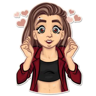 😍 мультфильм, женщина, сердечки, любовь, стикер telegram sticker