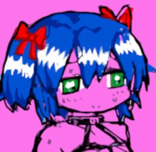 ☺️ Anime, Cartone animato, Ragazza, Personaggio, Fiocco, Carino, Rosa telegram sticker