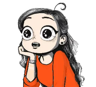 😍 femme, dessin animé, illustration, personnage, fille, personne telegram sticker