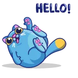 Fat Blue Cat @stickersb2b telegram stickers