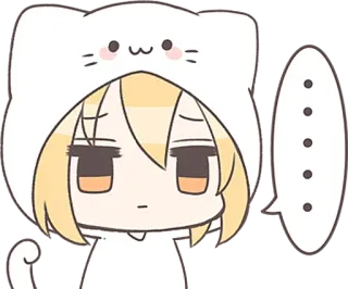 😶 Anime, Chat, Personnage, Mignon, Autocollant telegram sticker