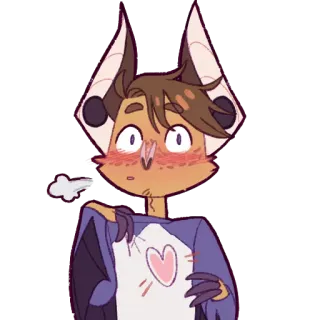 💓 ค้างคาว, การ์ตูน, สัตว์, หัวใจ, น่ารัก telegram sticker