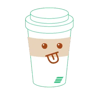 😛 koffie, kop, drank, kawaii, schattig, sticker telegram sticker