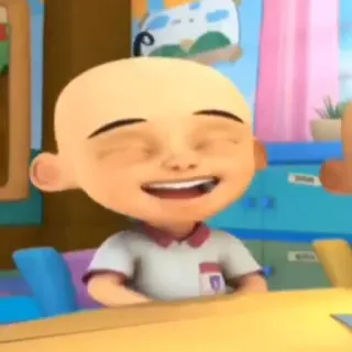 👶 Upin Upin & Ipin Upin & Ipin, Cartoon, fröhlich, Lächeln telegram sticker