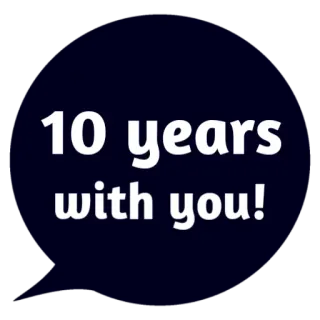 ❤ 10 years with you! Jahrestag, Feier, Jahre, Beziehung, Freundschaft, Event whatsapp sticker