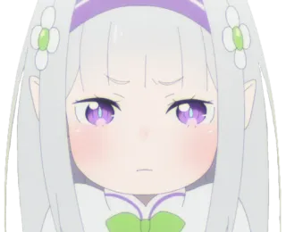 😠 Emilia Re:Zero Anime, Emilia, Re:Zero, lindo, pegatina telegram sticker