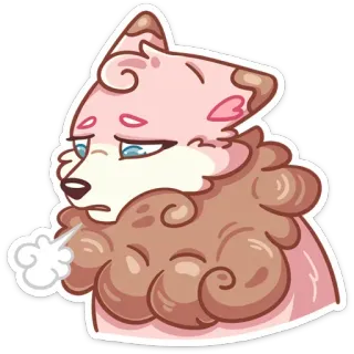 ☹️ perro, triste, frío, lindo, dibujos animados, rosa, animal telegram sticker