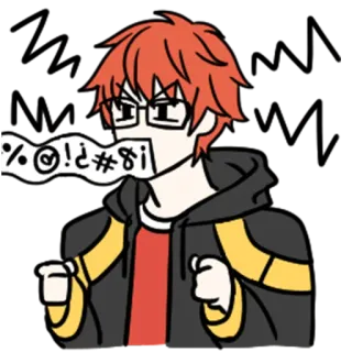 🤬 %@!¿#&¡ 怒り, 罵る, 暴言, 漫画, キャラクター, イライラ telegram sticker