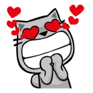 ❤ cat, hearts, love, excited, cartoon, emotion, cute telegram sticker
