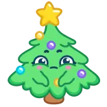 🙄 pohon natal, liburan, meriah, lucu, kartun, dekorasi telegram sticker