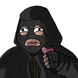🤤 Dibujo animado, Persona enmascarada, Comiendo, Sudadera con capucha, Anónimo, Criminal telegram sticker