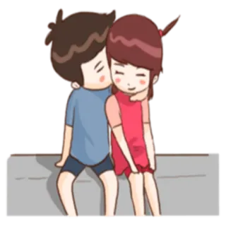 💏 baiser, amour, romance, dessin animé, couple, relation telegram sticker