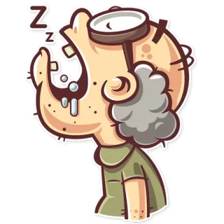 😴 Z soñoliento, durmiendo, cansado, dibujos animados, perezoso telegram sticker