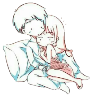 👫 couple, love, cartoon, cute, relationship, affection whatsapp sticker