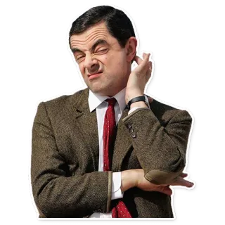 😐 Mr. Bean funny, comedy, awkward, silly, tv telegram sticker