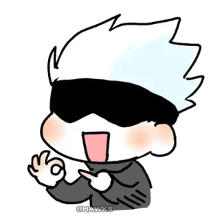 💦 Satoru Gojo Jujutsu Kaisen @HAWKS Anime, Manga, Chibi, Gojo Satoru, Jujutsu Kaisen, Charakter, Süß telegram sticker