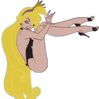 😏 cartoon, woman, princess, sexy, long hair, lingerie telegram sticker