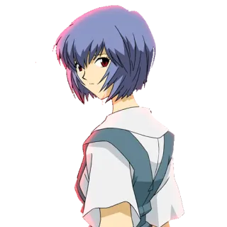 😢 Rei Ayanami Neon Genesis Evangelion Anime, Rei Ayanami, Evangelion, Mangá, Personagem, Garota whatsapp sticker
