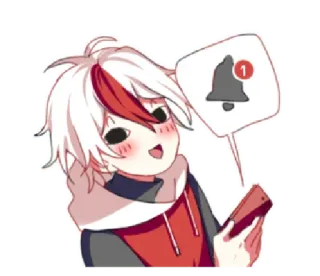 🔔 anime, manga, notification, boy, cute whatsapp sticker