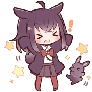 😆 Anime, Cartoon, Kawaii, Süß, Chibi, Hase, Figur, Sterne telegram sticker