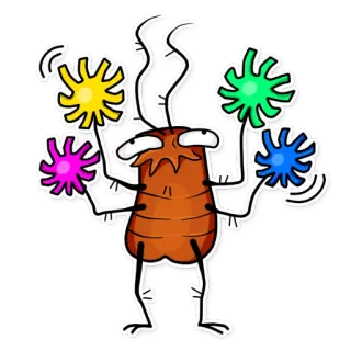 💃 Malabarismo, Desenho animado, Monstro, Inseto, Engraçado, Adesivo telegram sticker