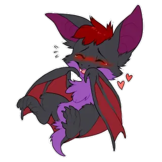 😊 murciélago, animal, lindo, dibujos animados, mamífero, volador, peludo telegram sticker