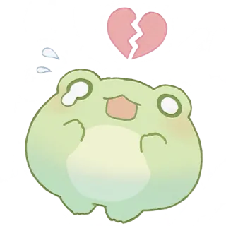 💔 frosch, traurig, gebrochenes herz, weinend, süß, cartoon, kawaii, frosch sticker whatsapp sticker