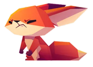😡 zorro, enojado, dibujos animados, animal, naranja, geométrico, pegatina whatsapp sticker