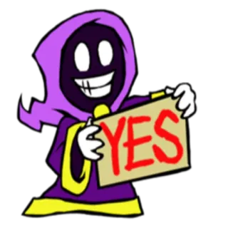 😌 YES dessin animé, oui, approbation, accord, signe whatsapp sticker