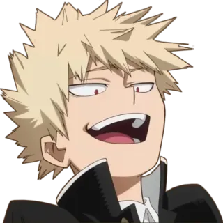 😈 Katsuki Bakugo My Hero Academia アニメ, キャラクター, 男の子, 僕のヒーローアカデミア, 爆豪勝己, ニヤリ telegram sticker